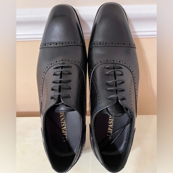 Alipasinm Men's Dress Shoes Size 8.5 Black Oxford Formal Modern Leather Shoes - Picture 2 of 9